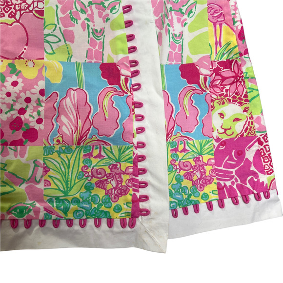Lilly Pulitzer Women's Jungle Patchwork Skort Faux Wrap Mini Skirt Pink Cotton 6 - Picture 3 of 12